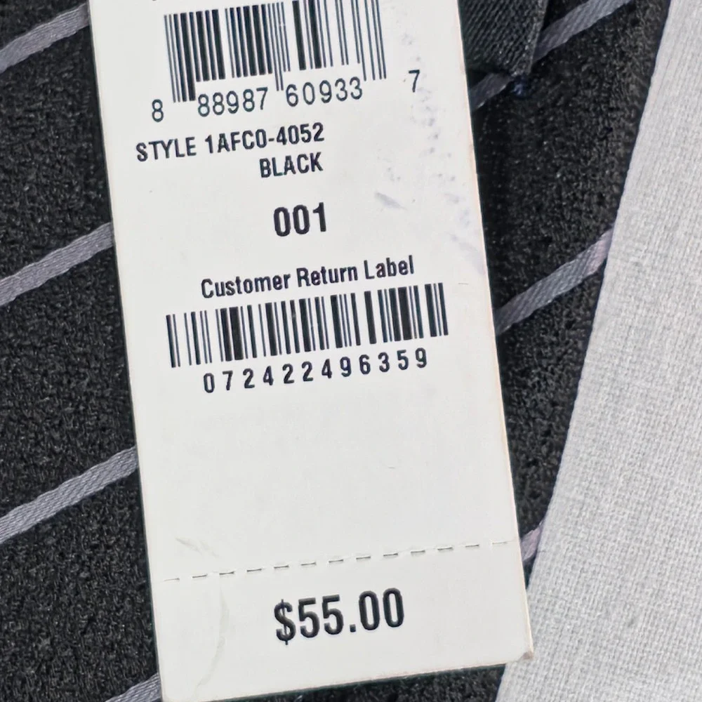 Alfani Mens Tie One Size Black Alfatech Primrose Stripe Luxury Necktie NWT